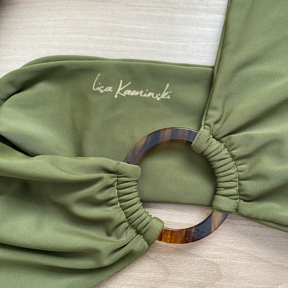 NEW LK Montecito Swimsuit Halter Top Olive Medium - Picture 5 of 10